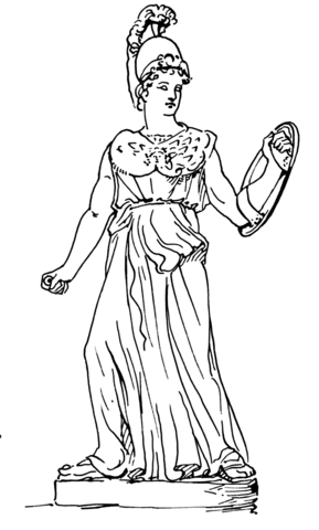 Athene Statue Coloring Page